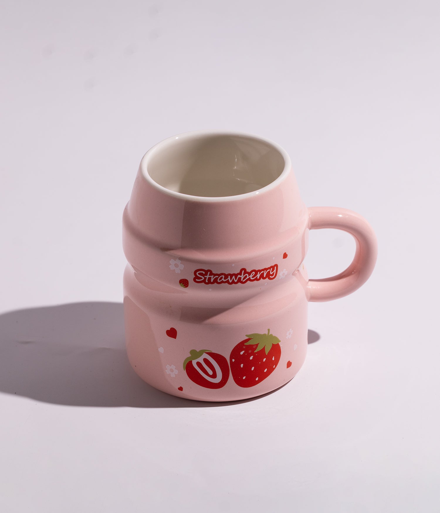 كوب سيراميك بتصميم فواكه مع غطاء ومزاز لسهولة الشرب