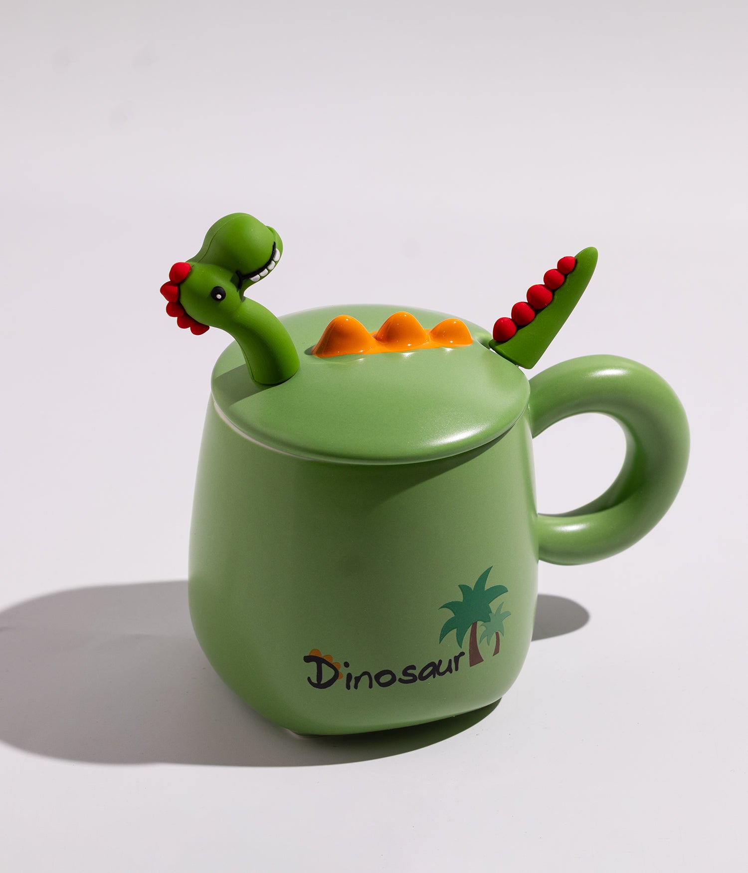 كوب سيراميك بتصميم مجسم ديناصور على الغطاء