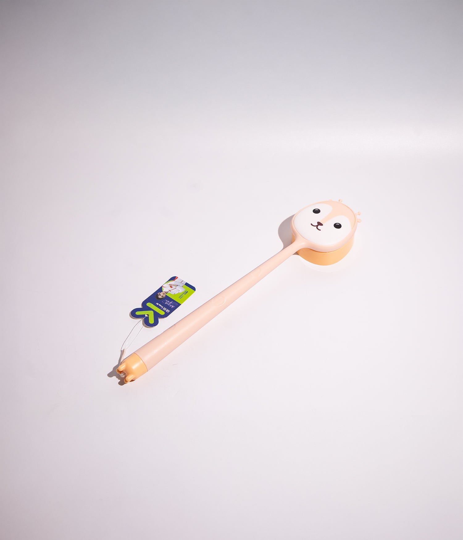Exfoliating and body cleansing shower brush with long handle