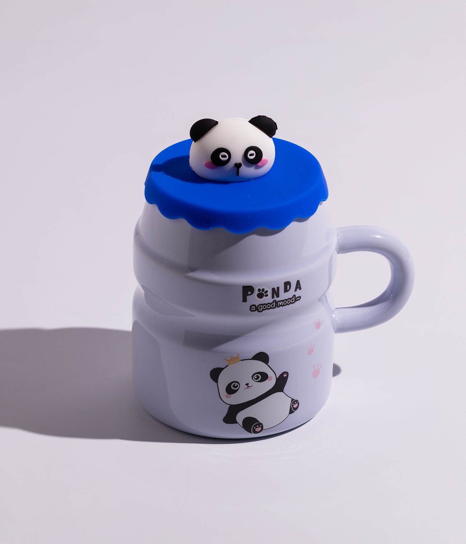 كوب سيراميك بتصميم باندا كيوت وغطاء لحفظ المشروبات