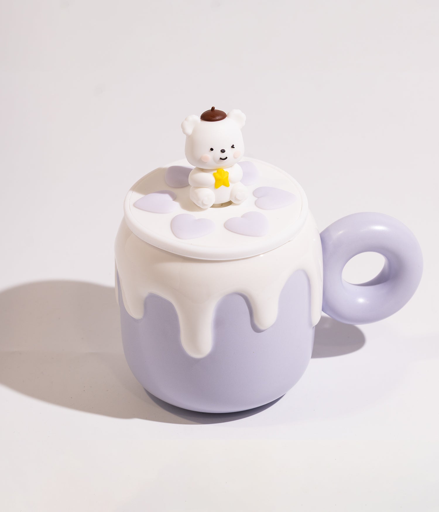 كوب سيراميك بتصميم قالب الكيك والدب على الغطاء