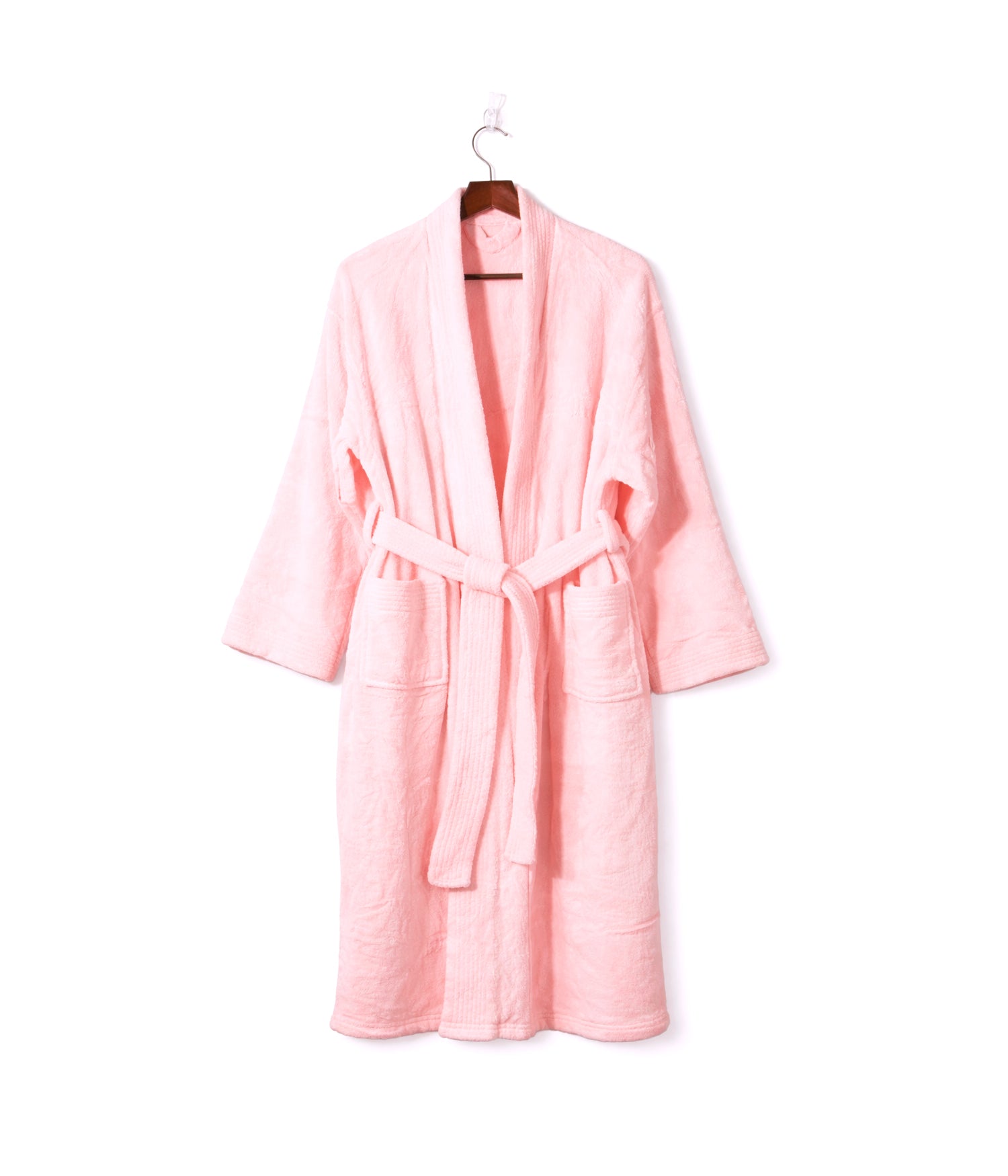 Microfiber Bathrobe with Front Pockets, Free Size