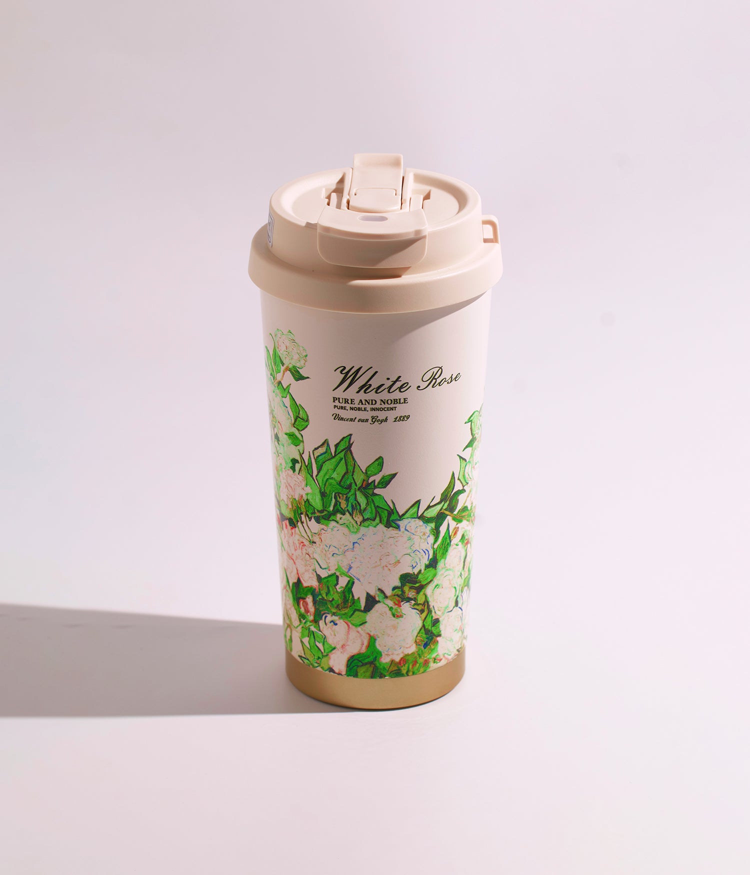 كوب حراري سيراميكي بزهور ملونة أنيقة وفنية مع غطاء محكم