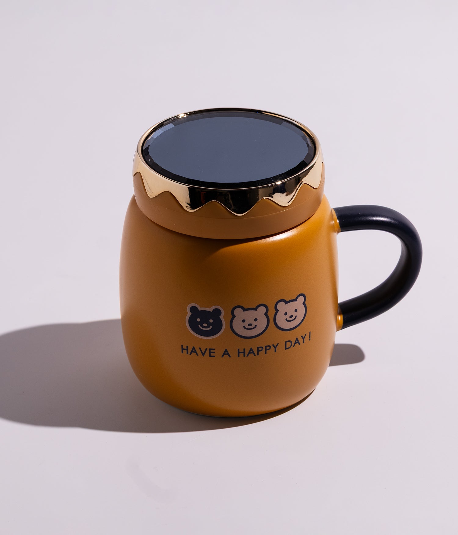 كوب قهوة سيراميك برسومات دباديب مع غطاء محكم الاغلاق