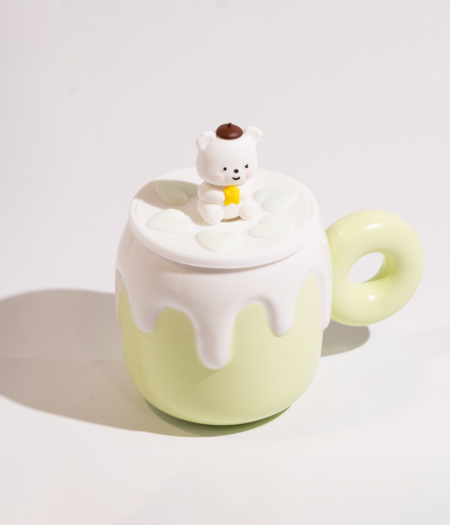 كوب سيراميك بتصميم قالب الكيك والدب على الغطاء