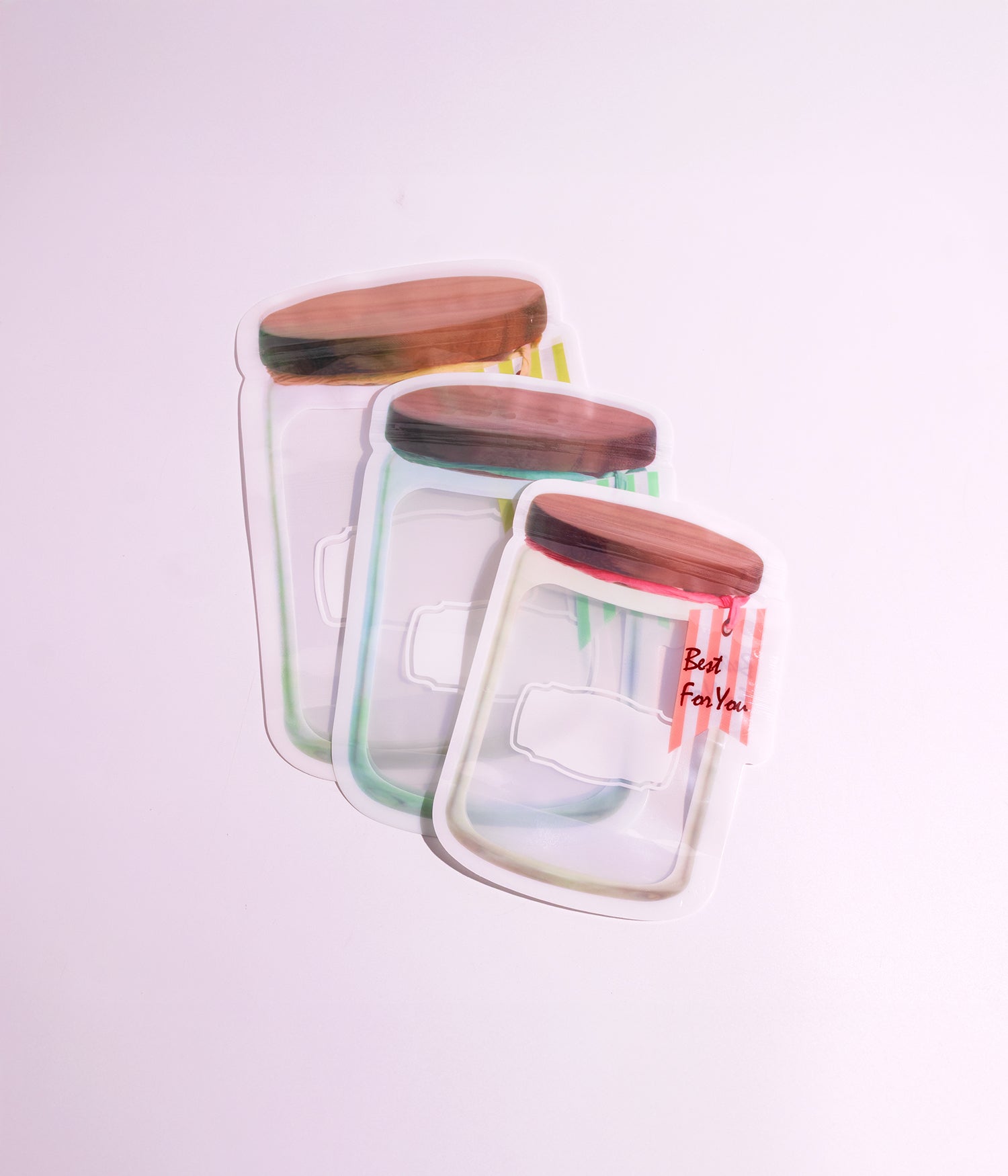 طقم أكياس تخزين "المرطبان" المحكمة متنوعة الاشكال