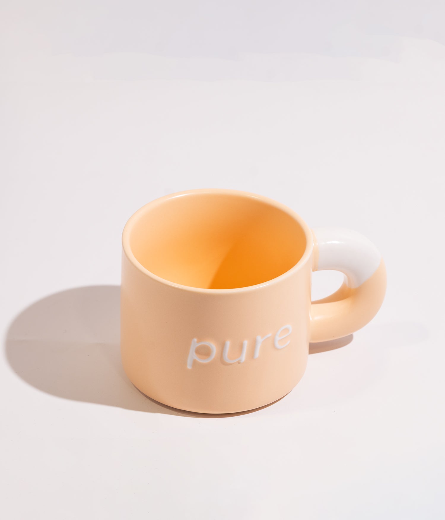 كوب قهوة سيراميك PURE بألوان مختلفة مع غطاء وملعقة