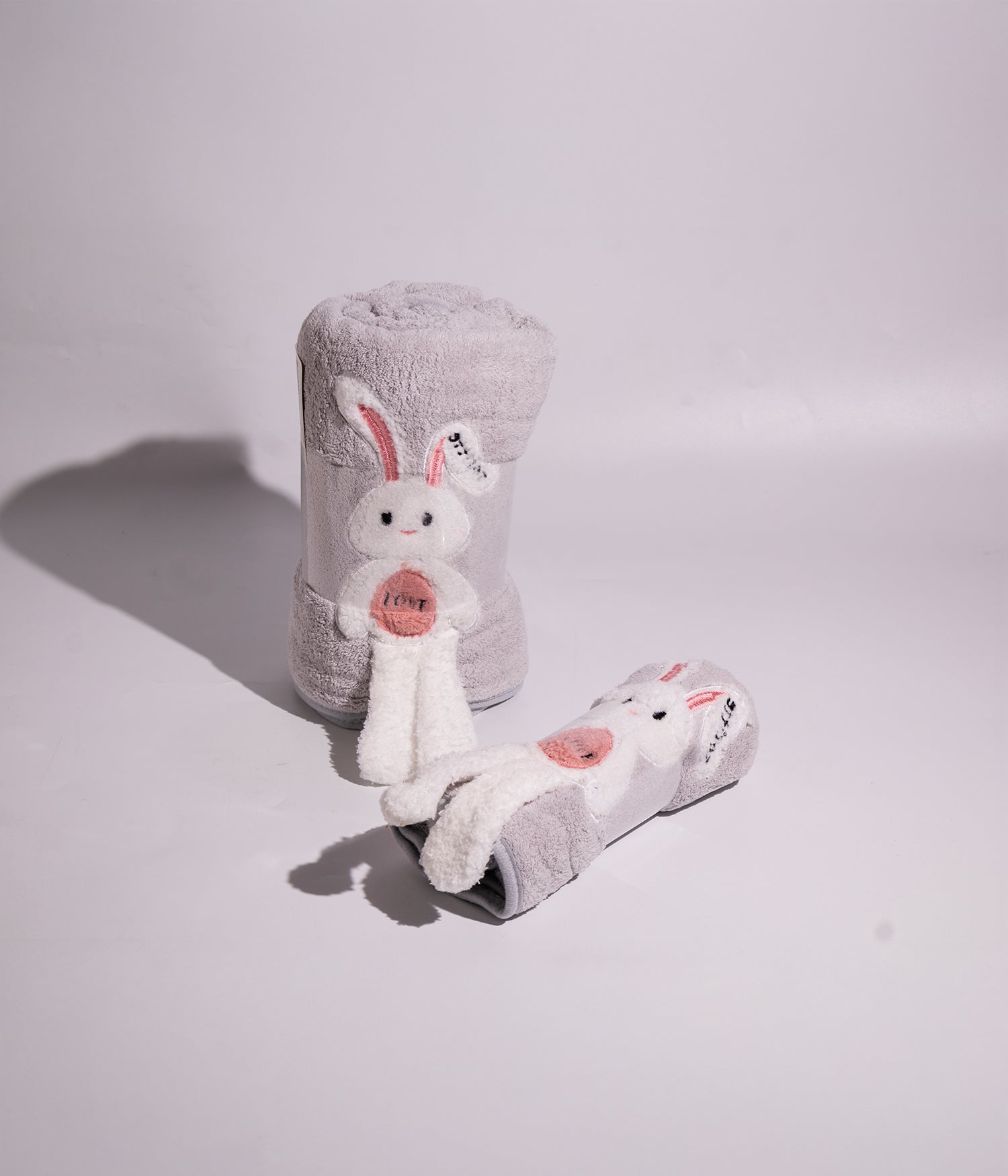 Cotton Rabbit Pattern Bath Towel Set for Body and Hair - 2 Pieces
