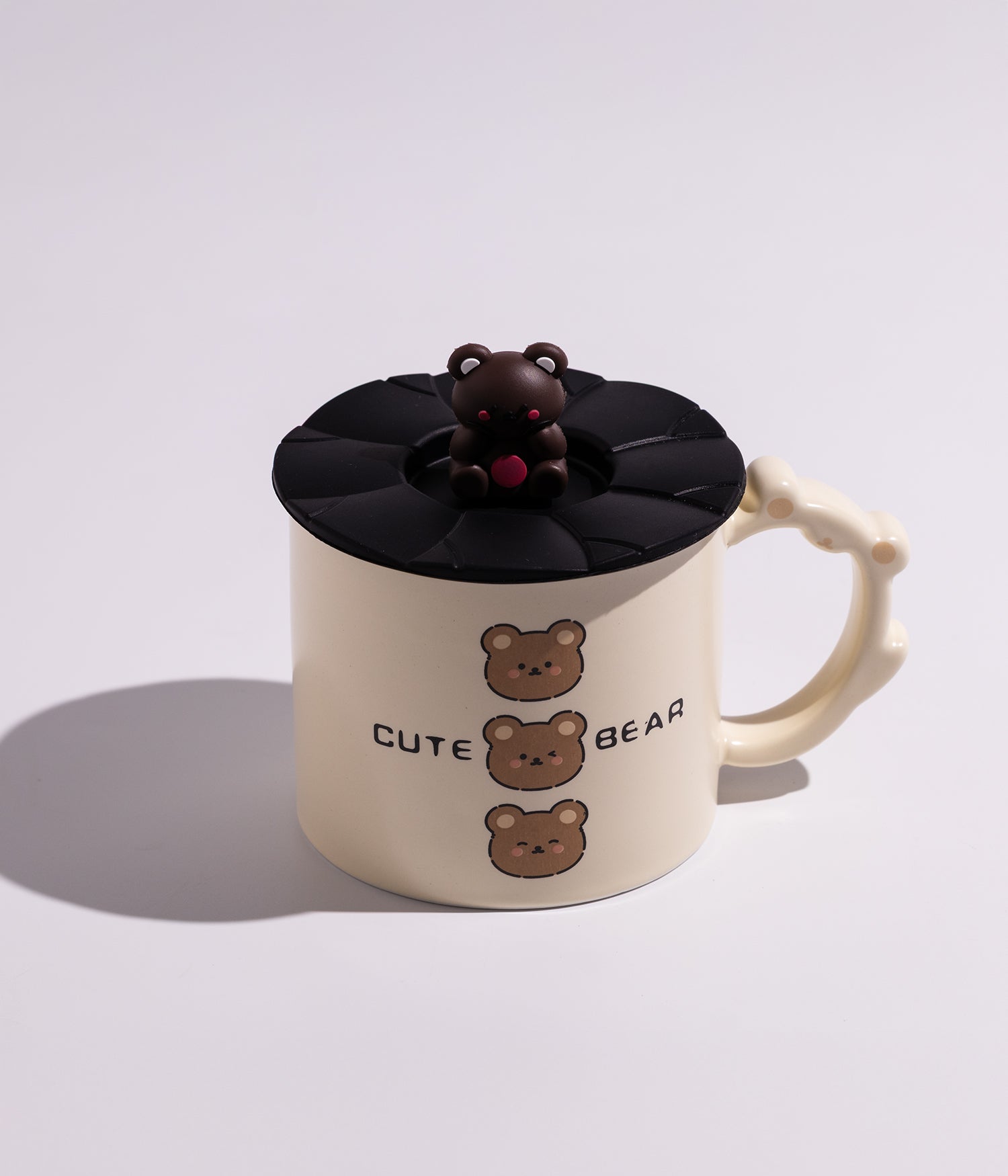 كوب سيراميك بتصميم دببة لطيفة مع غطاء