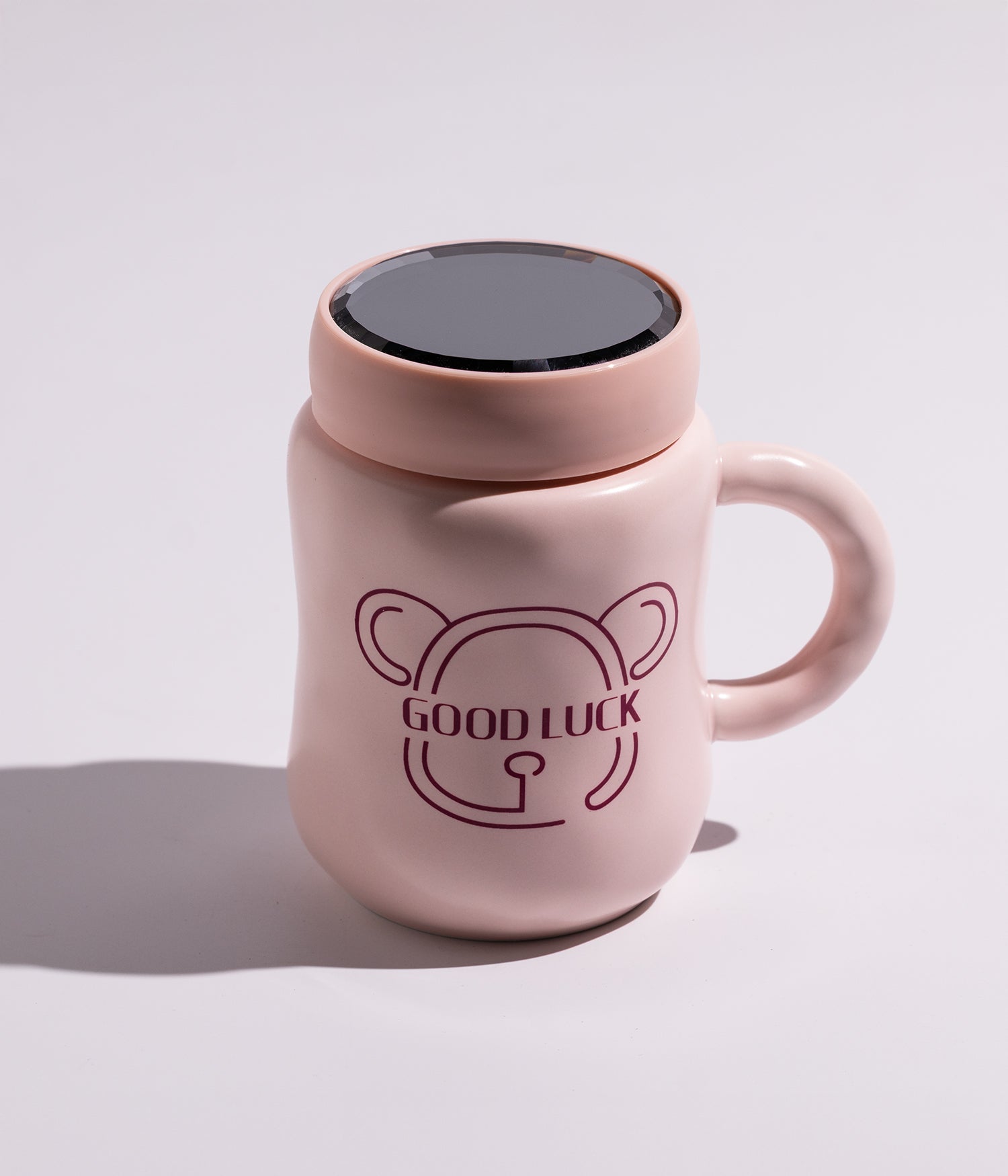 كوب سيراميك بتصميم رسومات دببة مع غطاء محكم