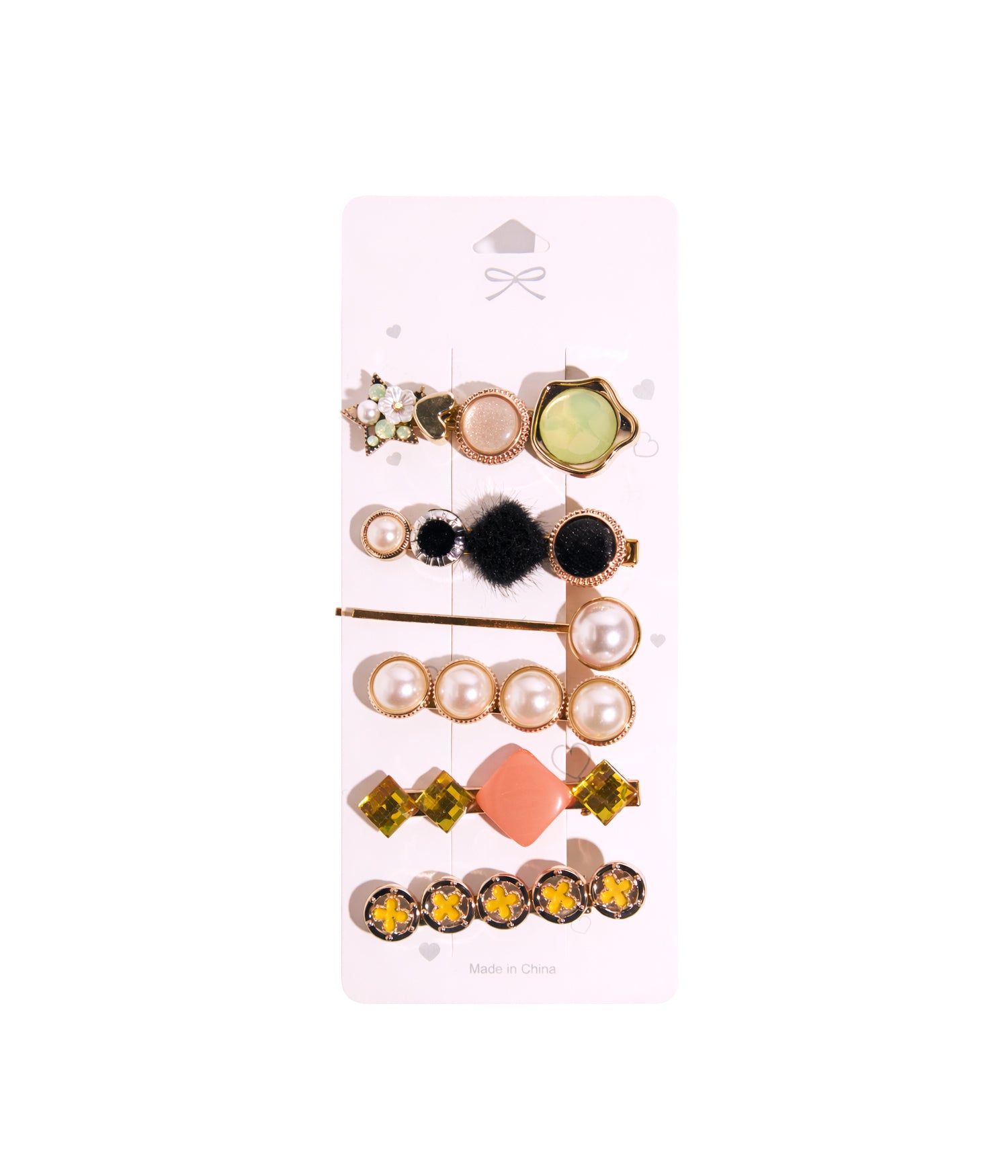 مجموعة مشابك شعر مزخرفة متعددة الأشكال لتزيين وتثبيت الشعر -6 قطع