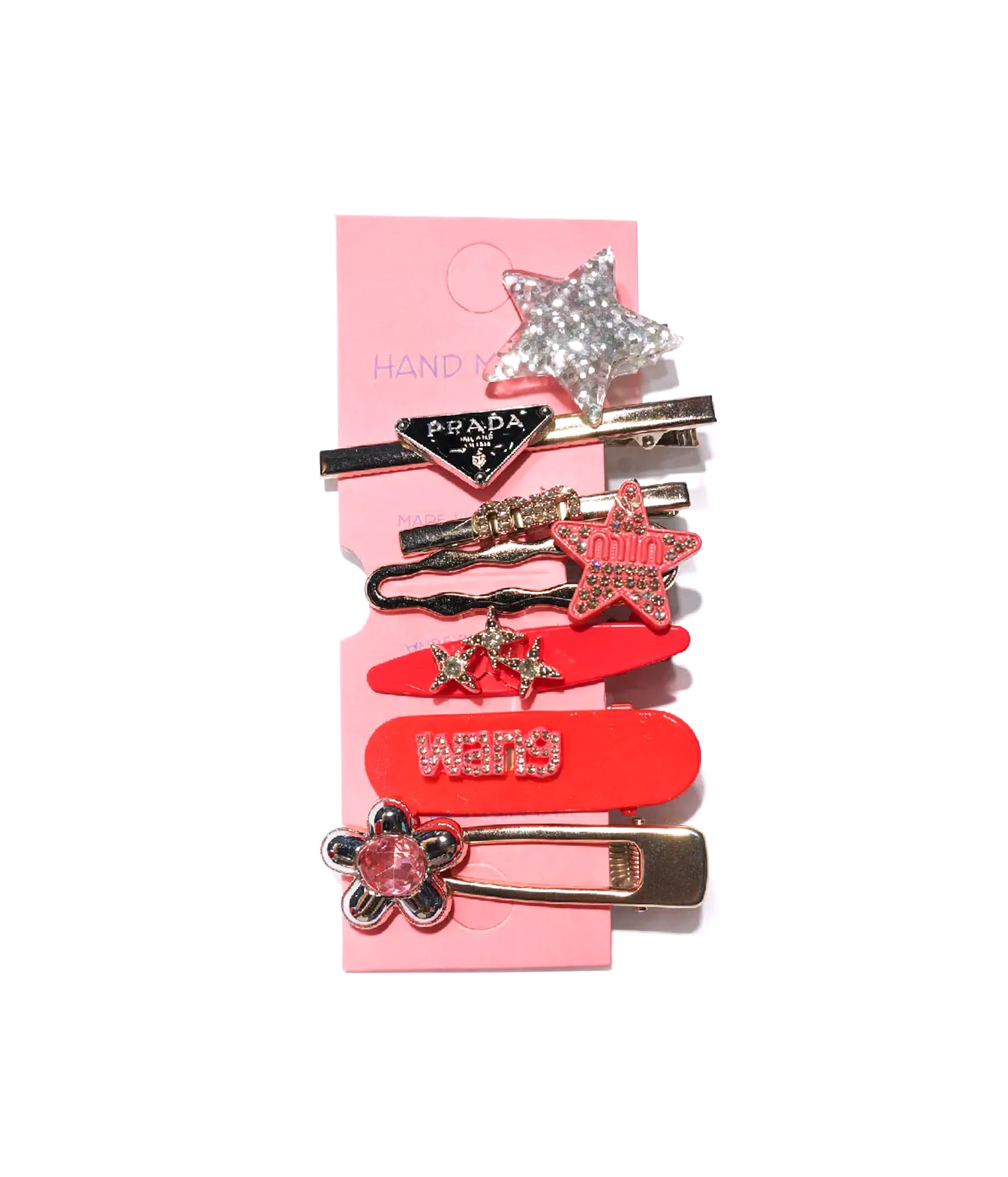 فاشن مجموعة مشابك شعر مزخرفة متعددة الأشكال لتزيين وتثبيت الشعر -7 قطع