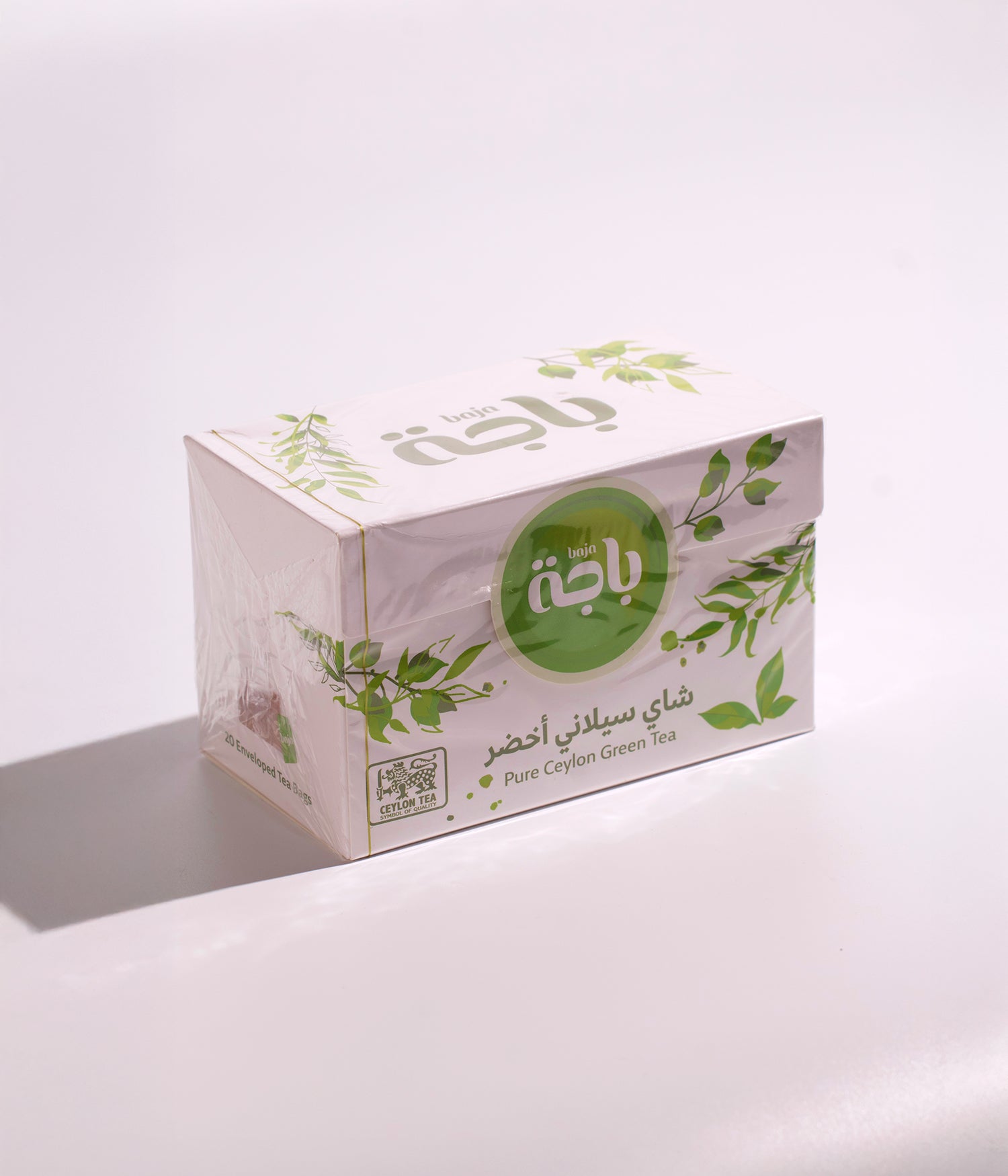 شاي طبيعي بنكهة الشاي السيلاني الأخضر من باجة، مقدم في عبوة تضم 20 ظرف، مناسب للاستخدام اليومي