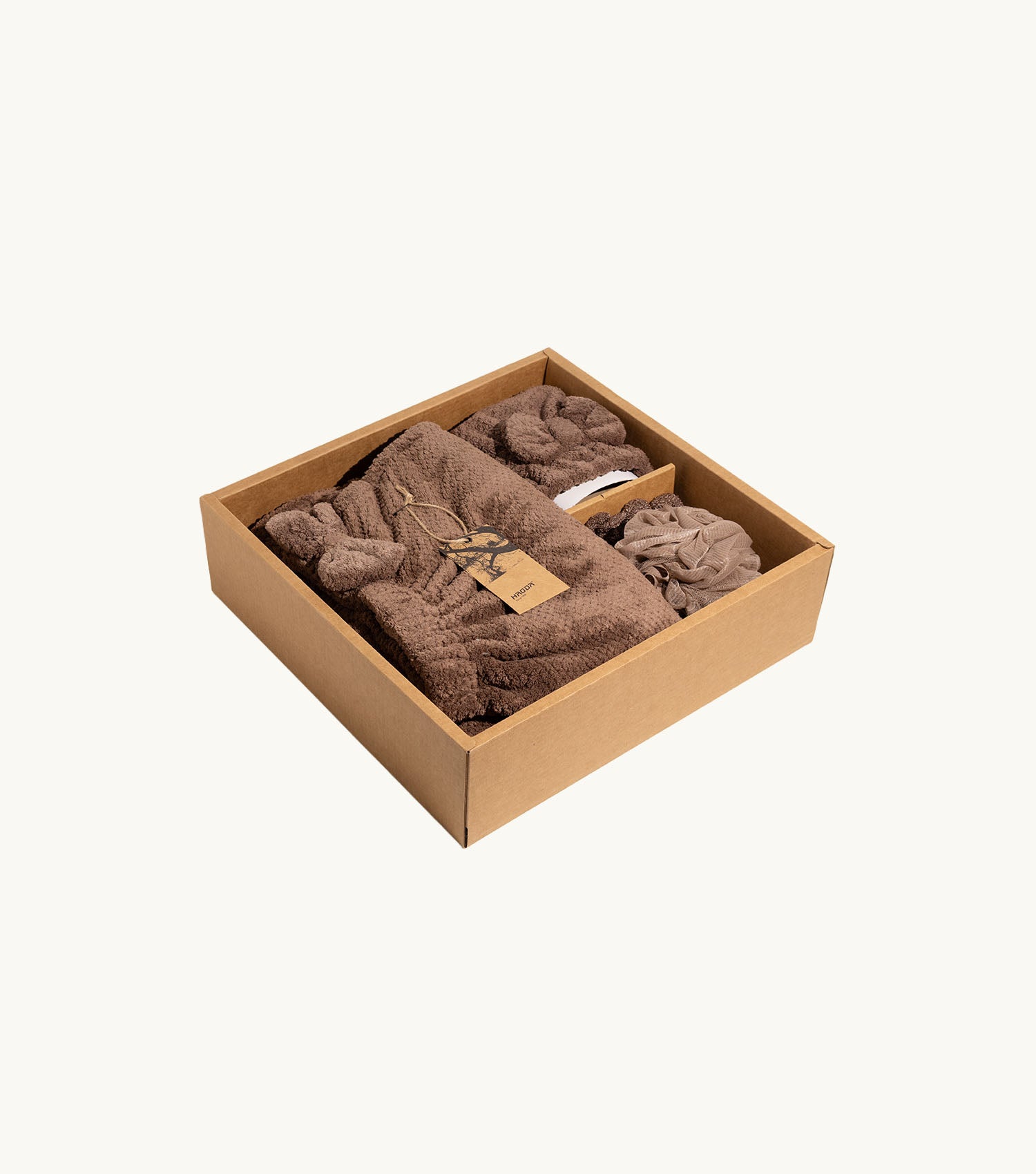 طقم-مناشف-استحمام-وعناية-بالجسم-هاودا-بني