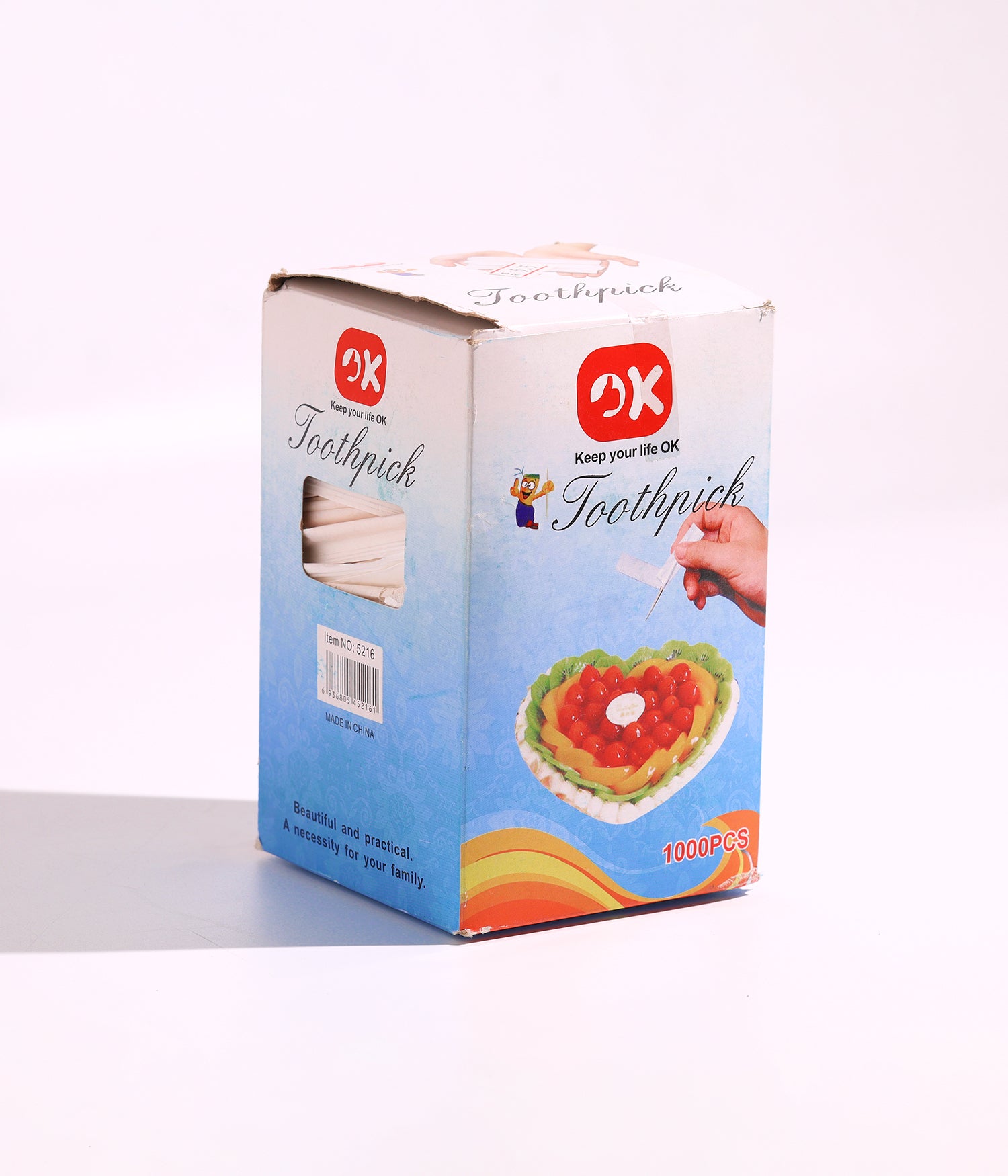 أعواد أسنان خشبية فاخرة مغلفة فردياً – 1000 حبة