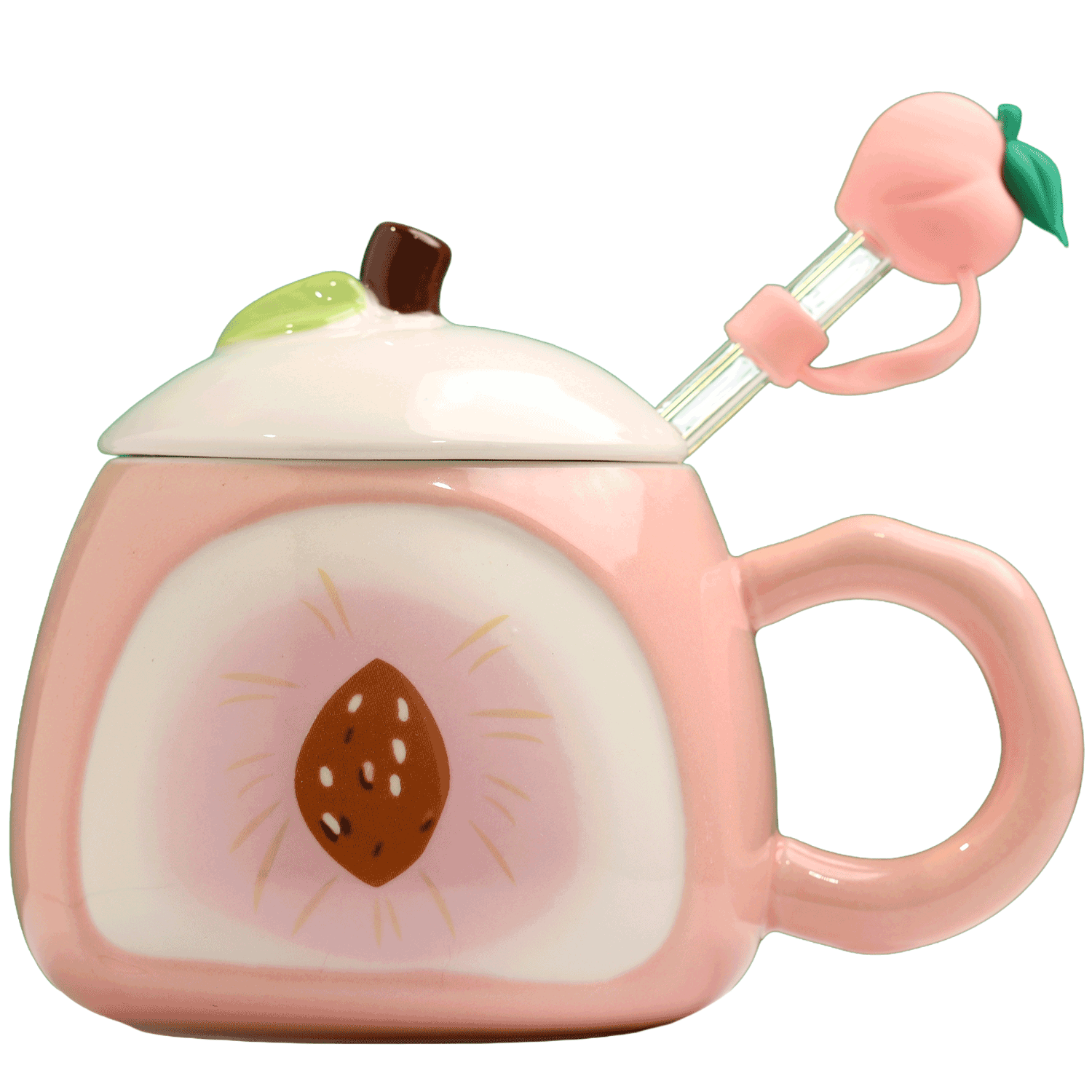 Pink Peach Design Ceramic Mug for Coffee and Tea