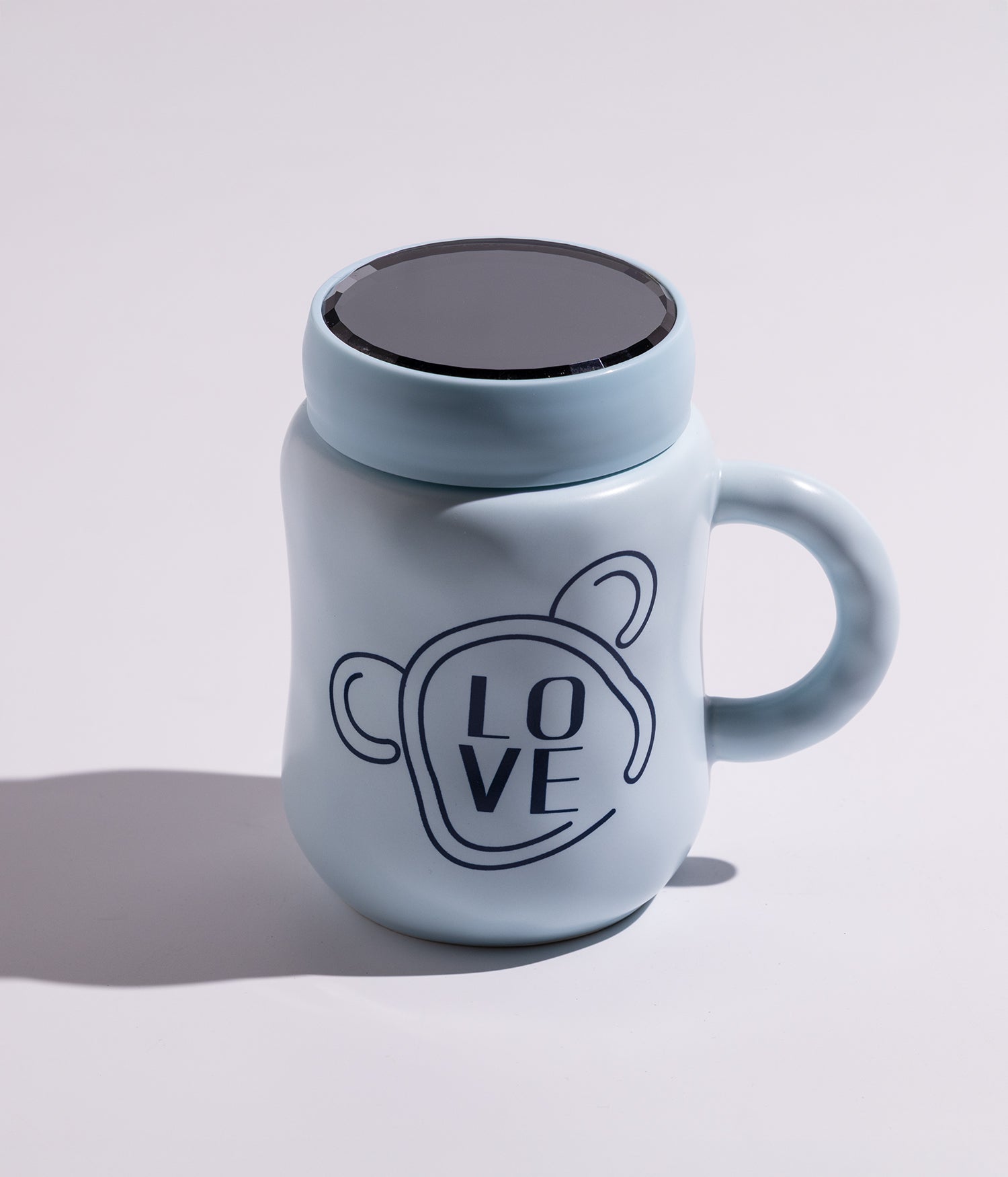 كوب سيراميك بتصميم رسومات دببة مع غطاء محكم