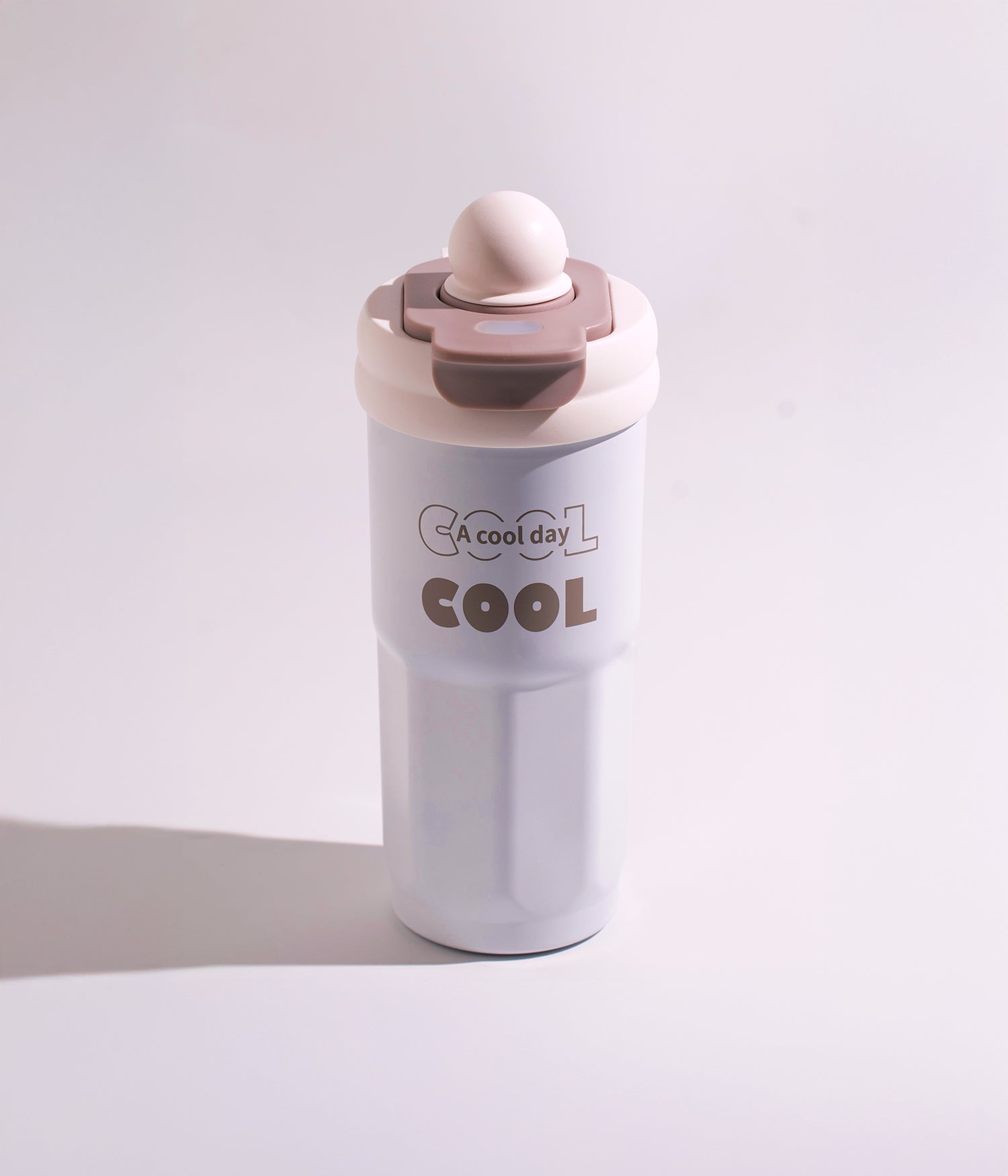 كوب حراري ستانلس ستيل بتصميم شبابي وبغطاء محكم