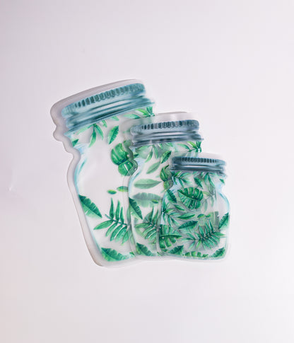 طقم أكياس تخزين "المرطبان" المحكمة متنوعة الاشكال