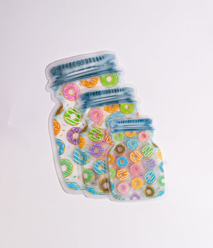 طقم أكياس تخزين "المرطبان" المحكمة متنوعة الاشكال