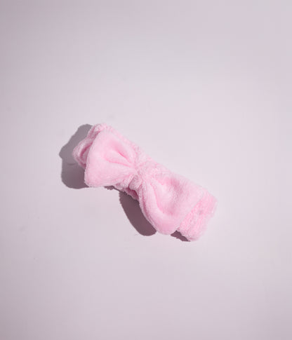 Soft hair tie to hold hair in place during skincare routine