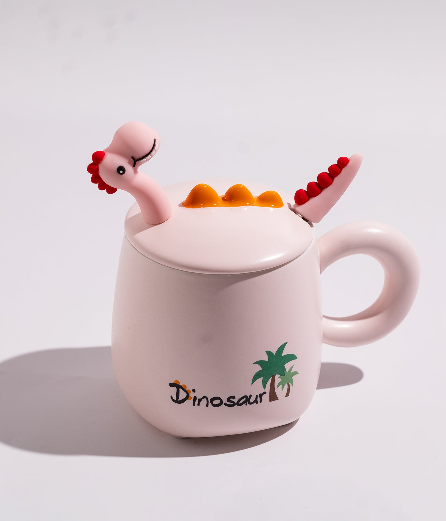 كوب سيراميك بتصميم مجسم ديناصور على الغطاء