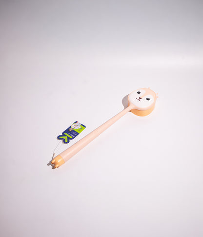 Exfoliating and body cleansing shower brush with long handle