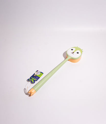 Exfoliating and body cleansing shower brush with long handle