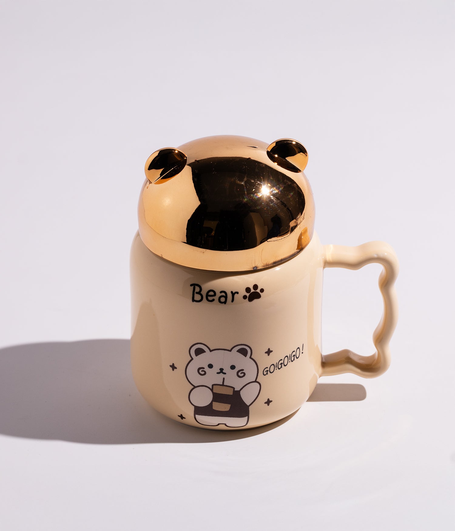 كوب سيراميك بتصميم دببة مع غطاء محكم الاغلاق