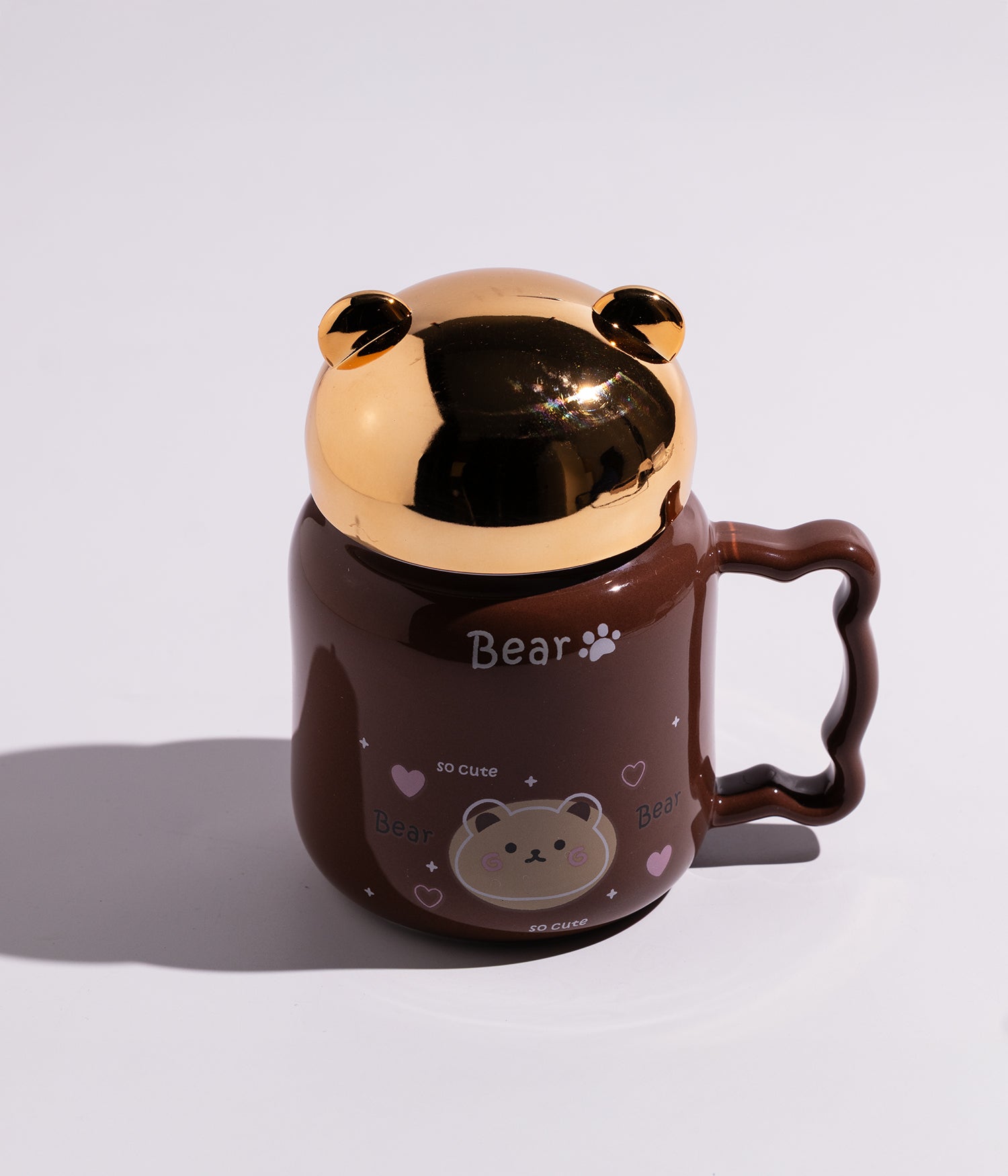 كوب سيراميك بتصميم دببة مع غطاء محكم الاغلاق