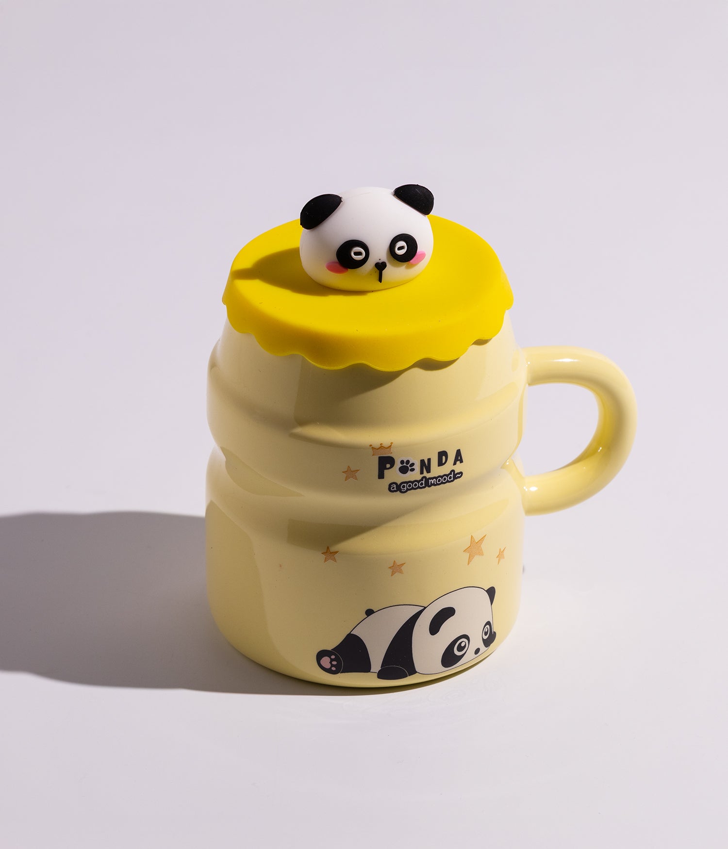 كوب سيراميك بتصميم باندا كيوت وغطاء لحفظ المشروبات