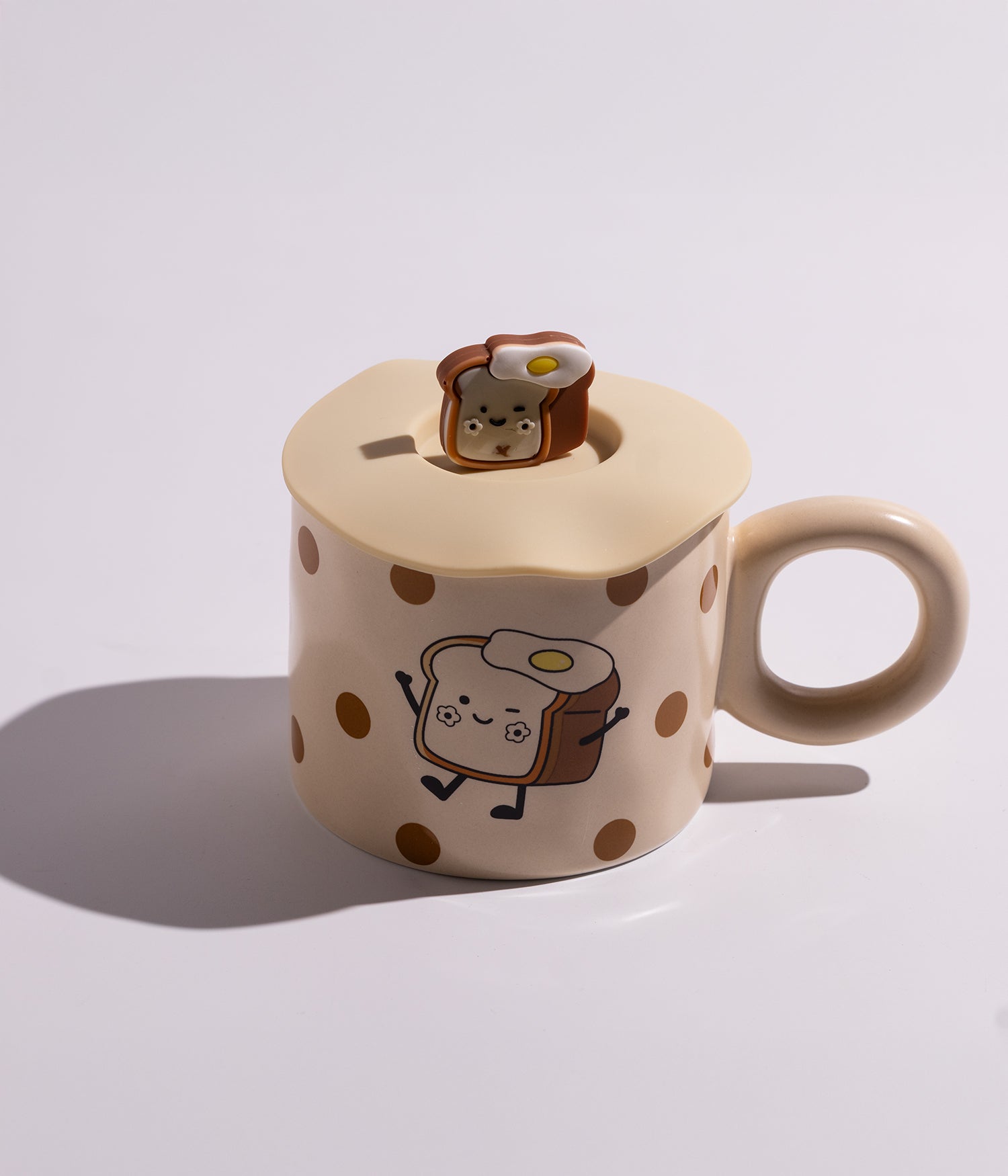 كوب سيراميك بتصميم مرح مع غطاء