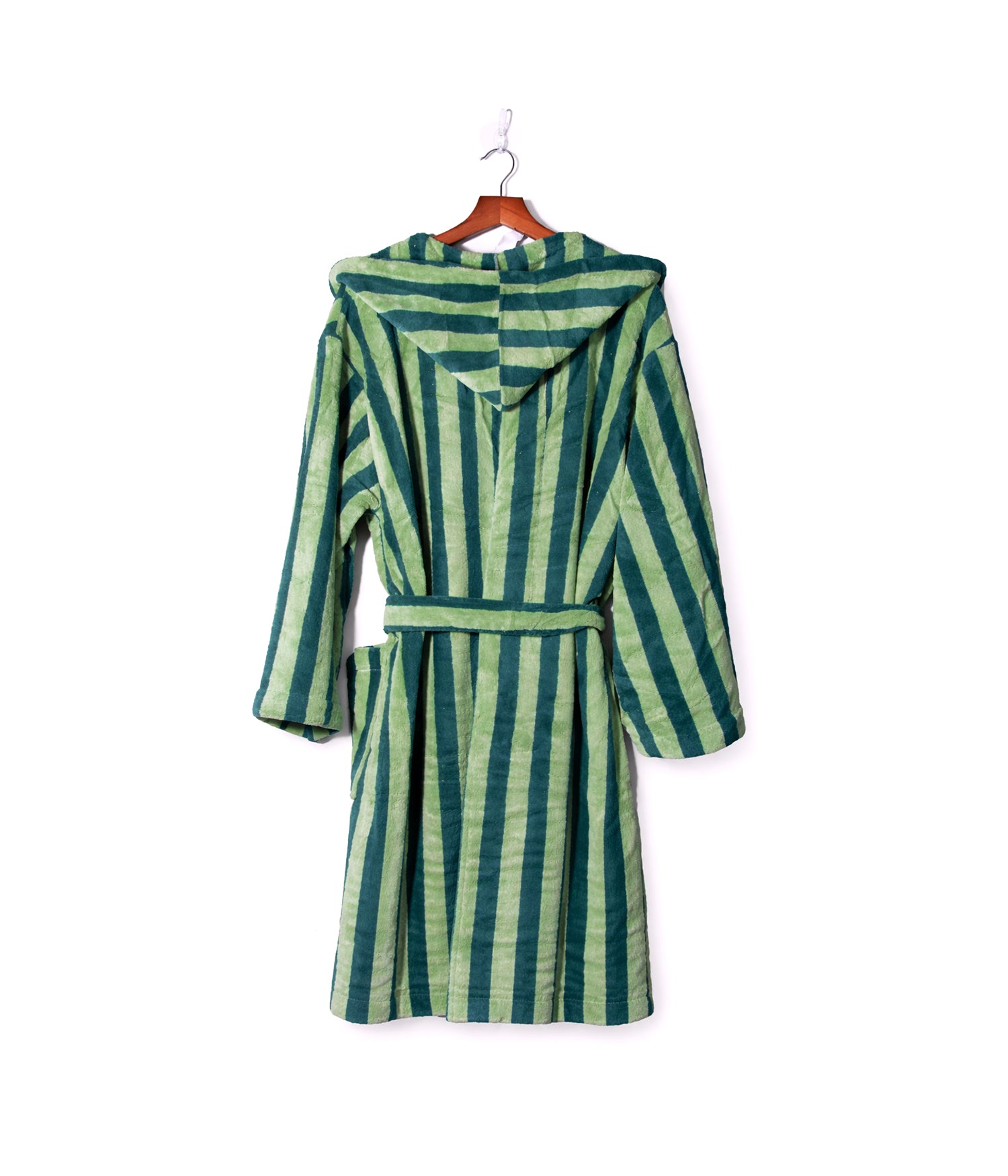 روب استحمام قطني مخطط بجيوب أمامية فري سايز