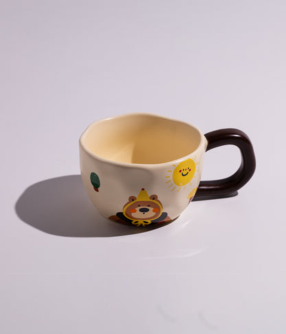 كوب سيراميك بتصميم دببة في الغابة