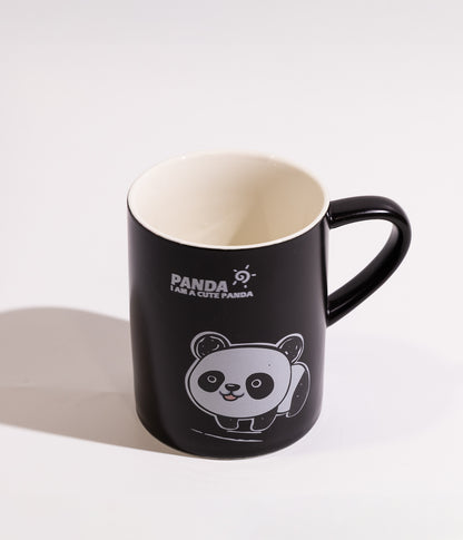 كوب سيراميك برسوم باندا لطيف مع غطاء لحفظ الحرارة