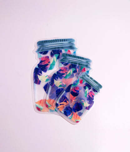 طقم أكياس تخزين "المرطبان" المحكمة متنوعة الاشكال