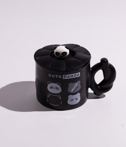 كوب سيراميك بتصميم باندا مع غطاء