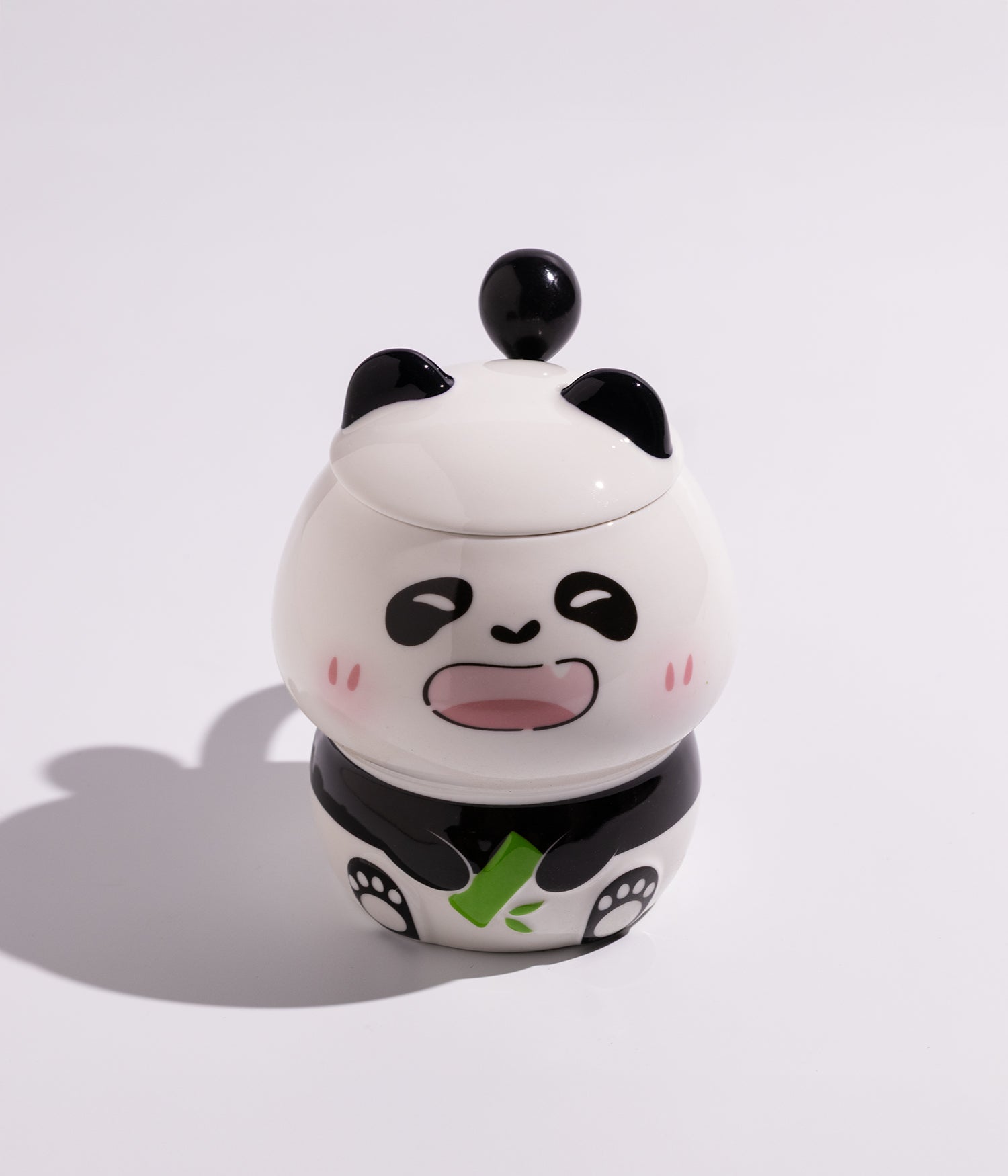 كوب سيراميك بتصميم باندا كيوت مع غطاء وملعقة