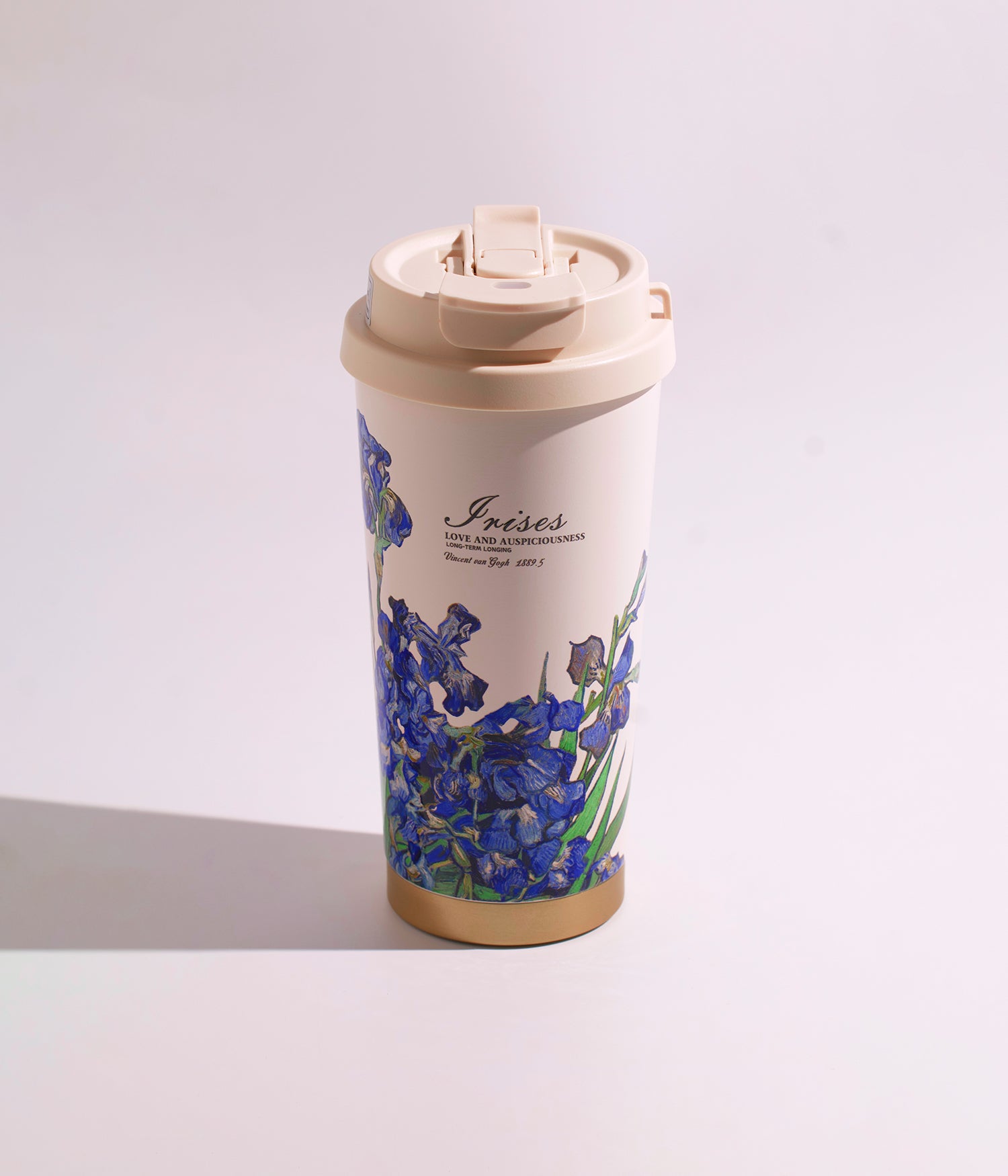 كوب حراري سيراميكي بزهور ملونة أنيقة وفنية مع غطاء محكم