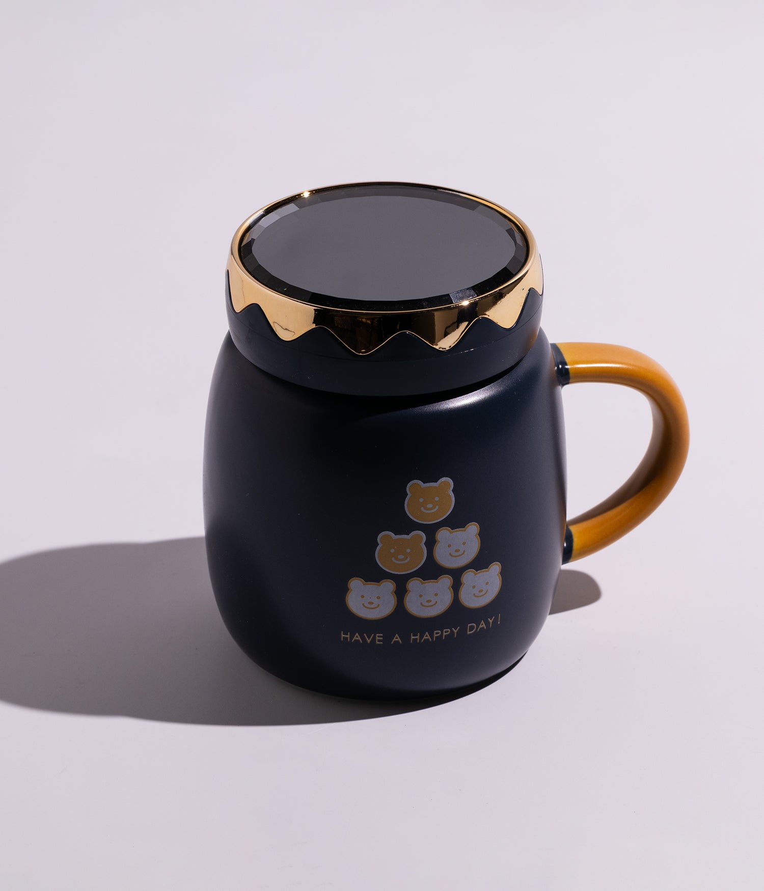 كوب قهوة سيراميك برسومات دباديب مع غطاء محكم الاغلاق