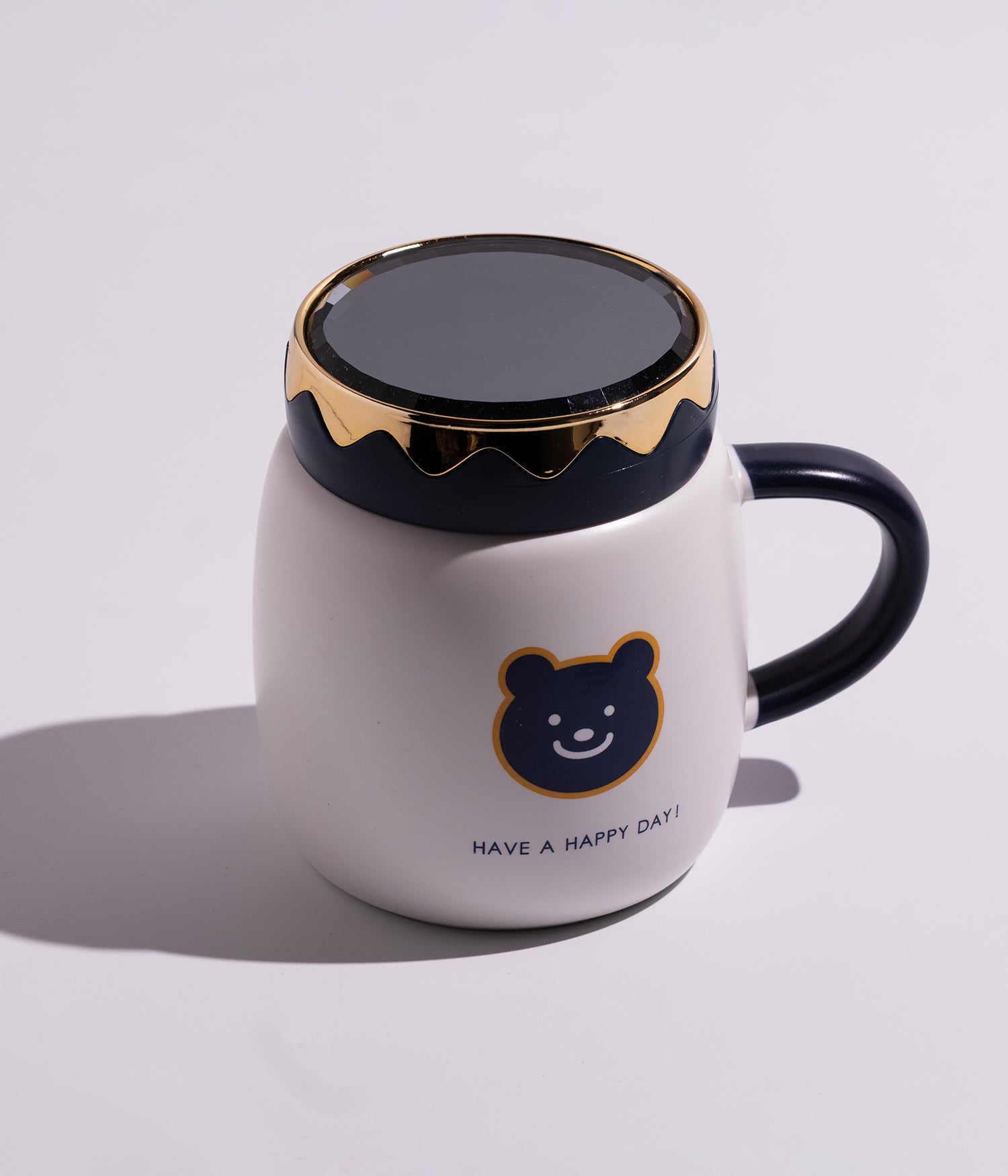 كوب قهوة سيراميك برسومات دباديب مع غطاء محكم الاغلاق