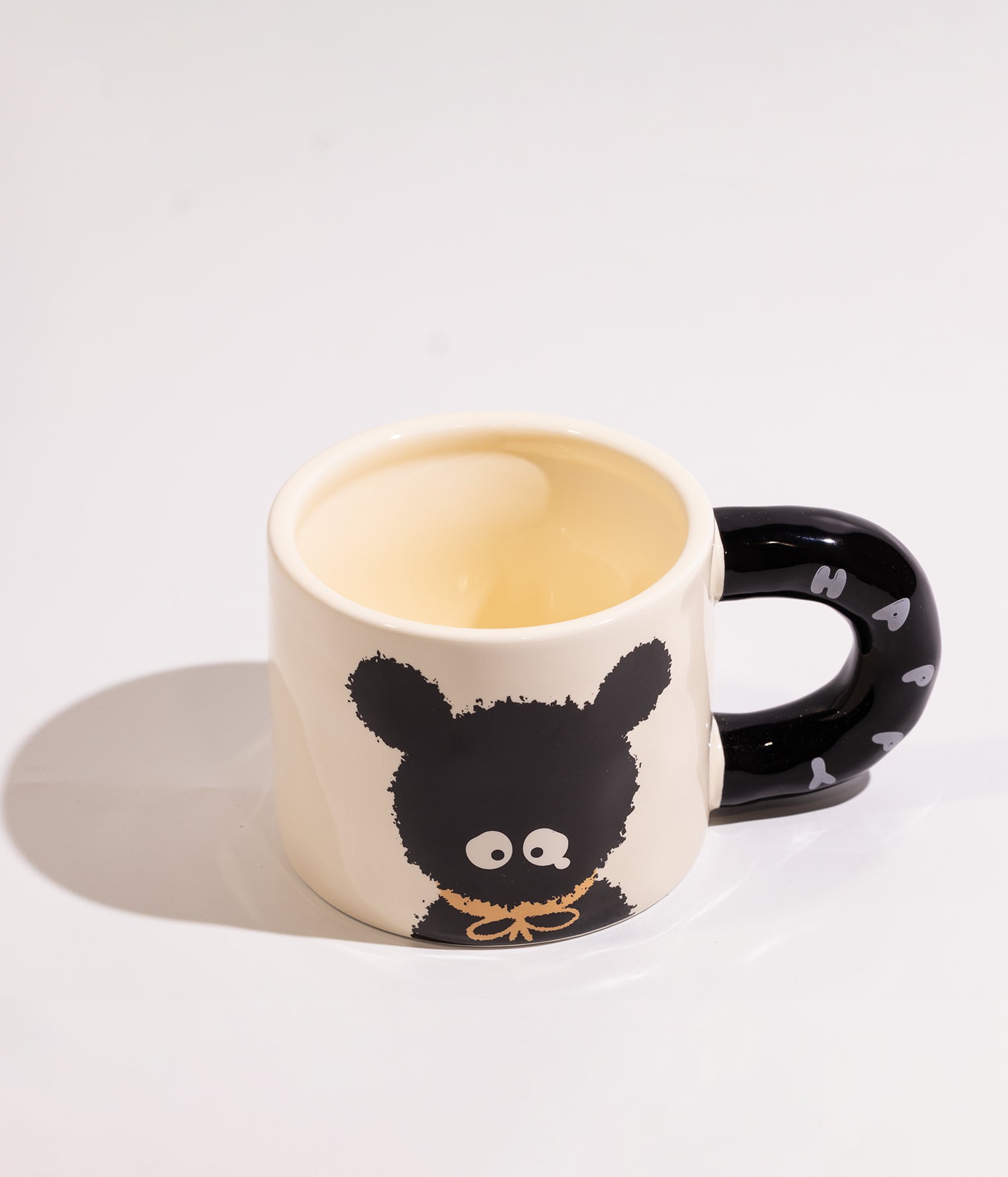 كوب سيراميك بتصميم خاروف بشخصيات مرحة مع غطاء ومزاز