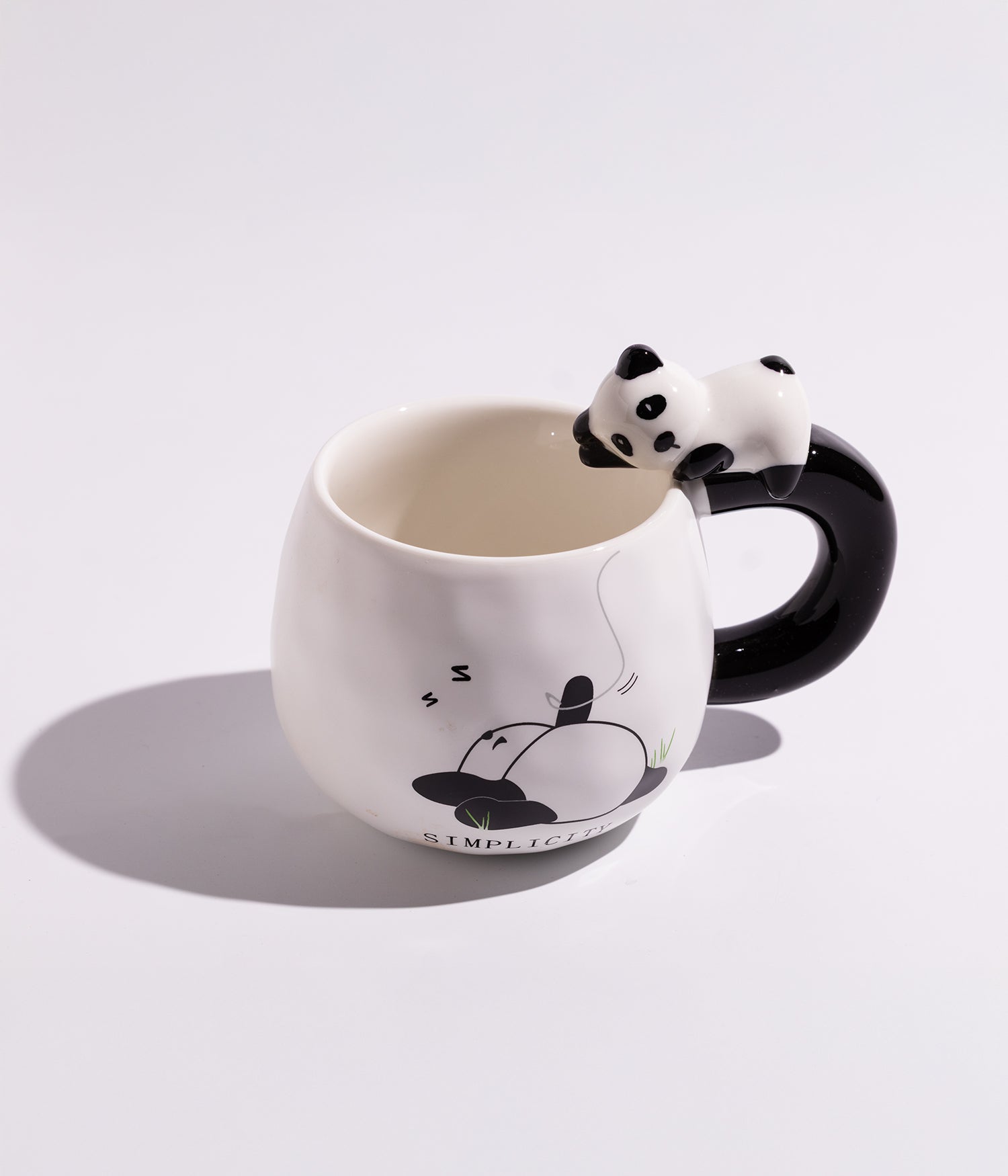 كوب قهوة سيراميك بتصميم مجسم باندا على المقبض