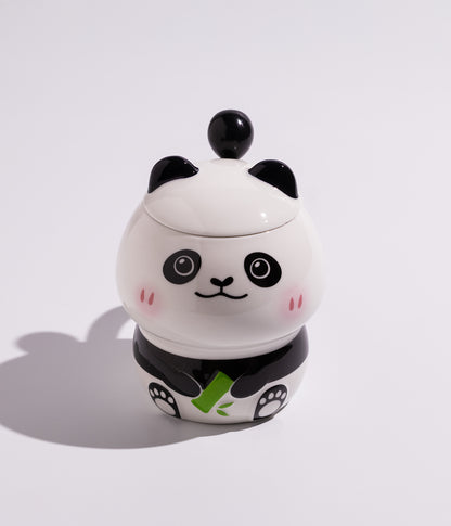 كوب سيراميك بتصميم باندا كيوت مع غطاء وملعقة