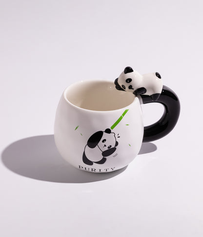 كوب قهوة سيراميك بتصميم مجسم باندا على المقبض