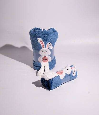 Cotton Rabbit Pattern Bath Towel Set for Body and Hair - 2 Pieces