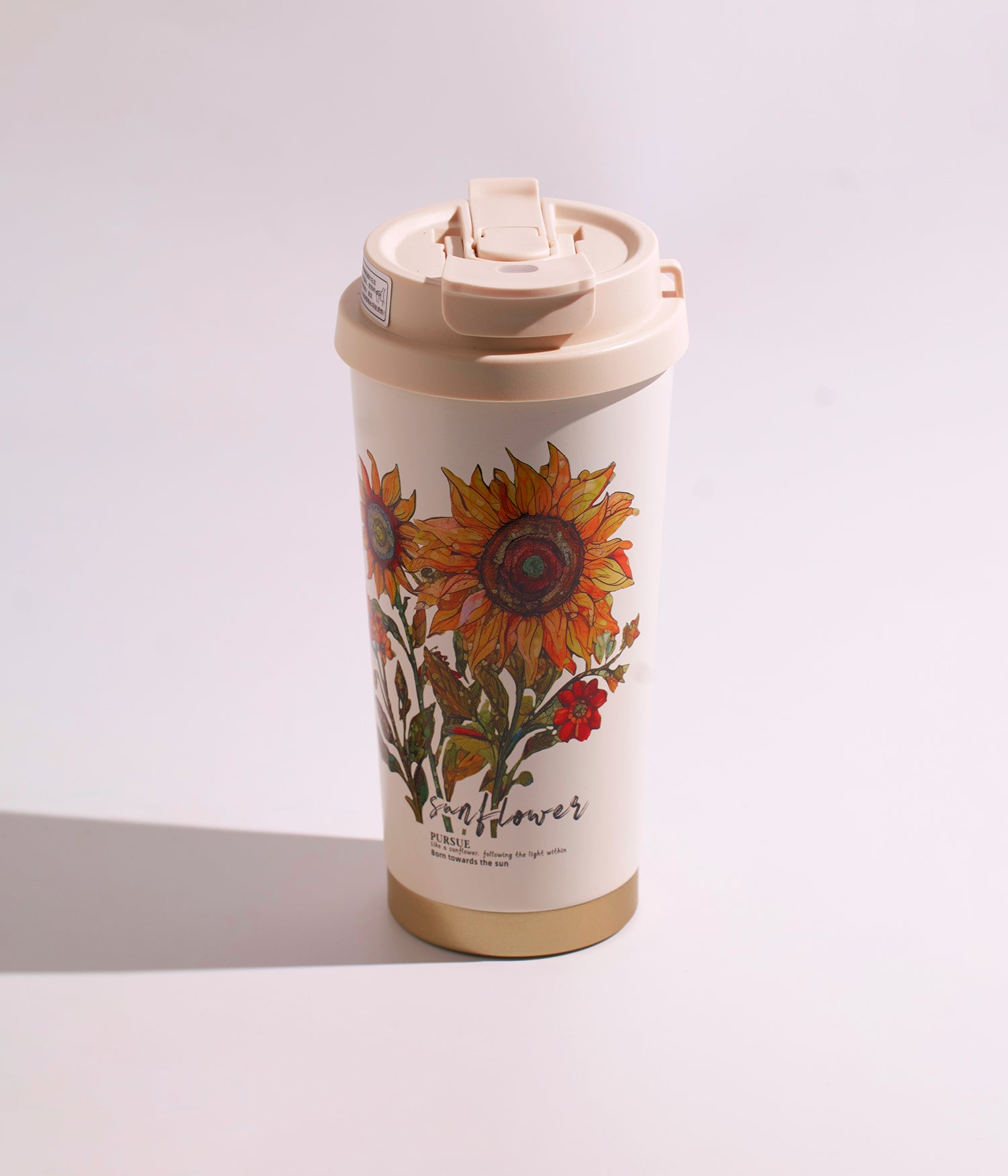 كوب حراري سيراميكي بزهور ملونة أنيقة وفنية مع غطاء محكم