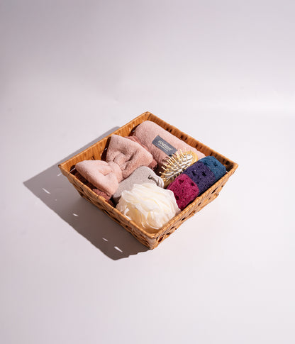 طقم عناية واستحمام متكامل مع سلة تنظيم وإكسسوارات حمام