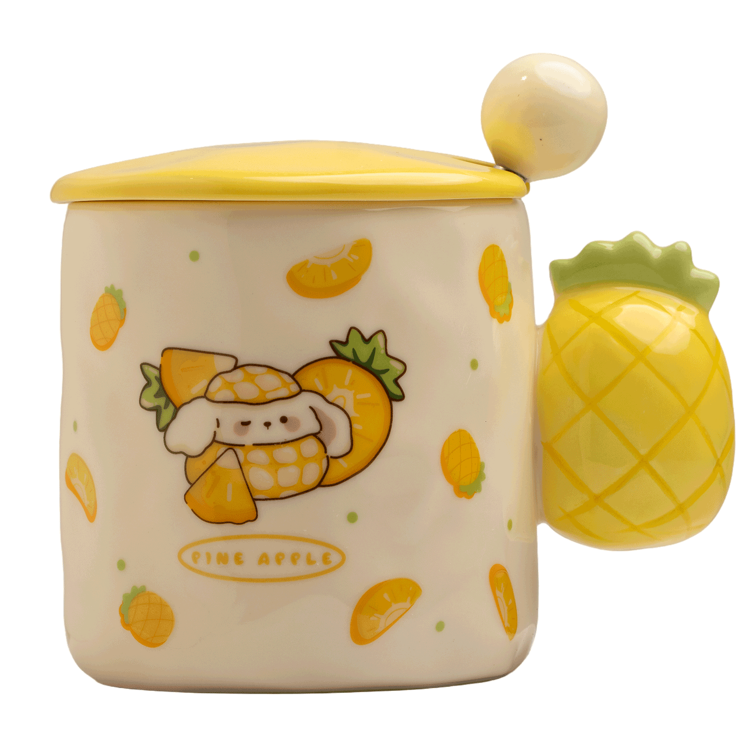 Cute pineapple themed ceramic coffee mug