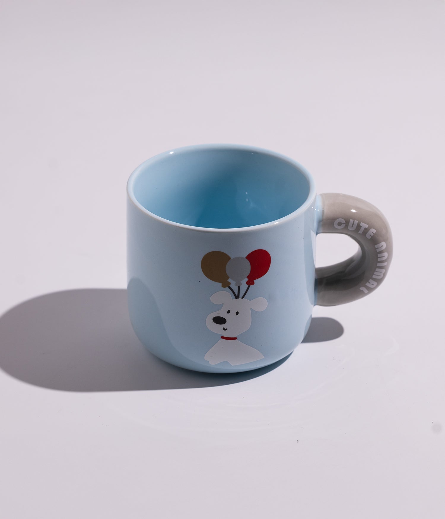 كوب سيراميك برسمة كلب مرح وبتصميم واسع وكبير